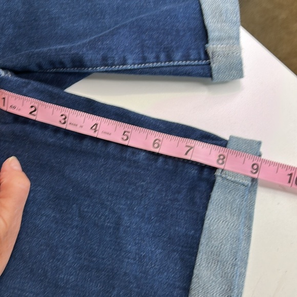 PAIGE JAX KNEE DARK WASH DENIM STRETCHY BERMUDA CUFFED SUMMER SHORTS SIZE 29 - Picture 13 of 14